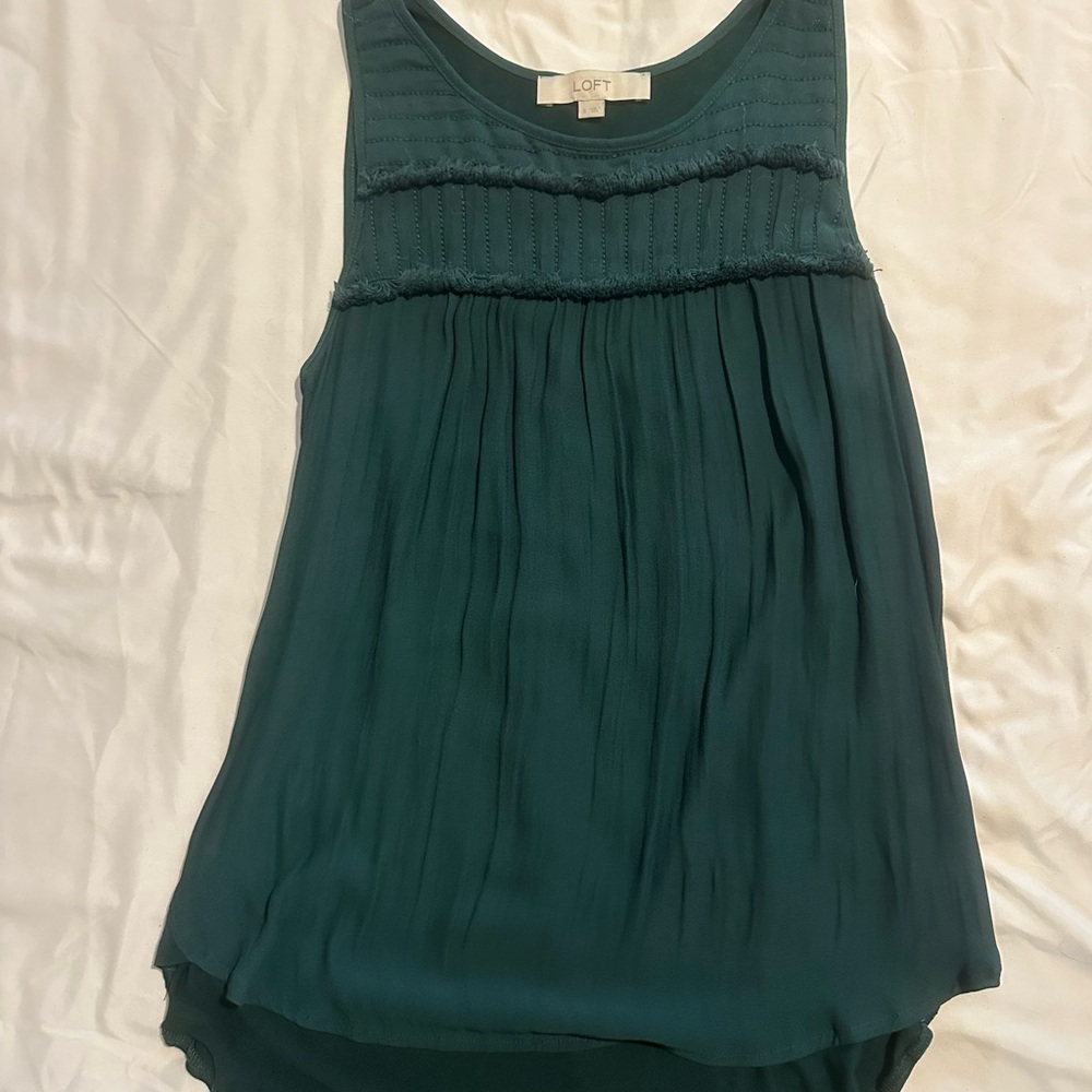 LOFT Women's Dark Green Sleeveless Tank Top